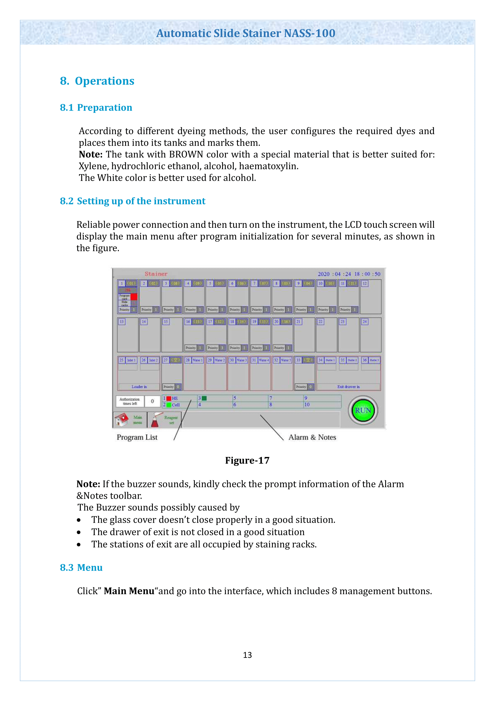 Automatic Slide Stainer NASS-100 Operating Manual | Labnics