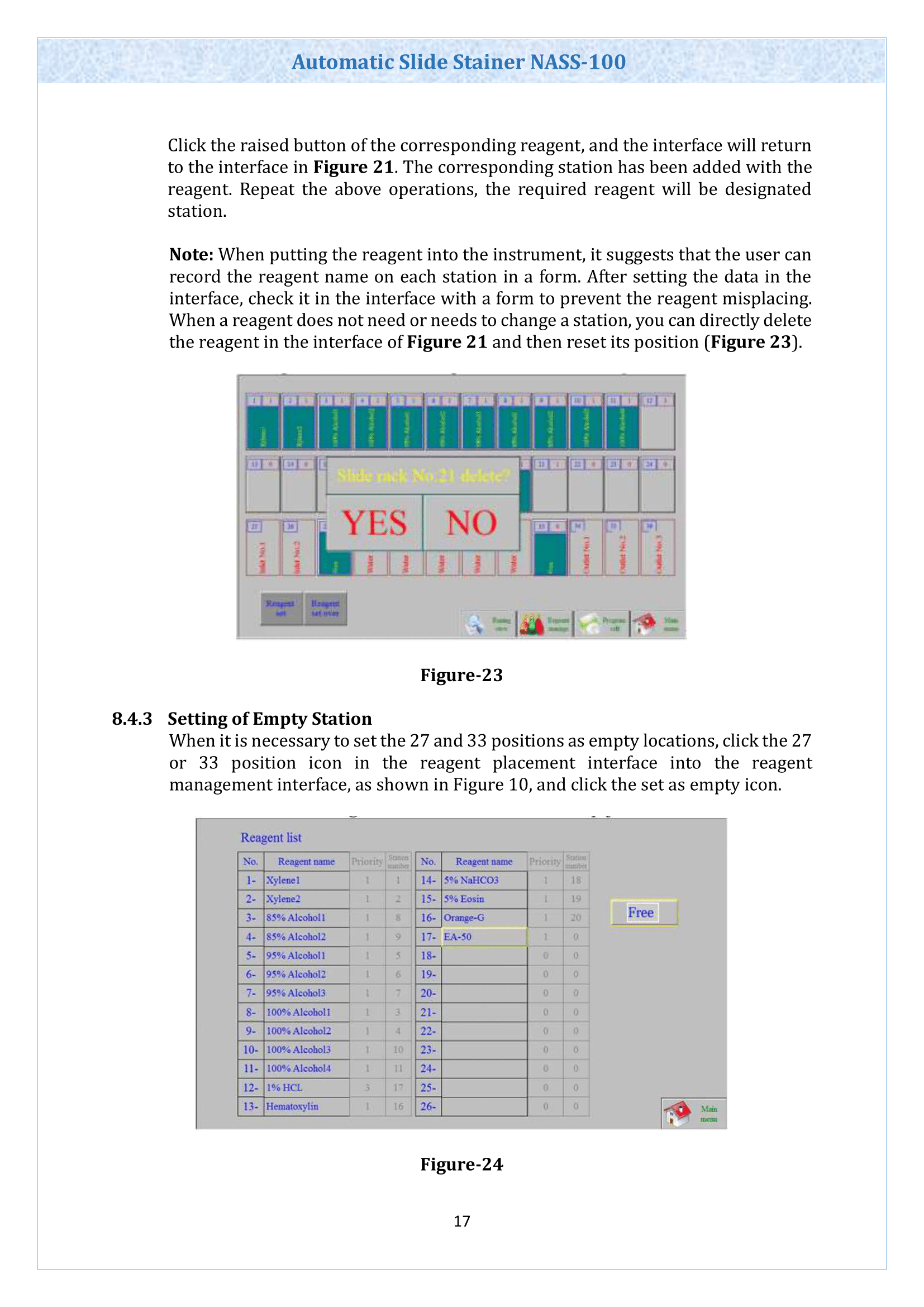Automatic Slide Stainer NASS-100 Operating Manual | Labnics